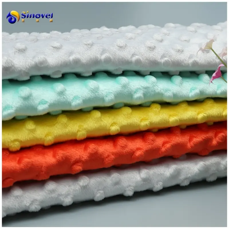 100% polyester minky dot micro velboa fabric for baby blanket