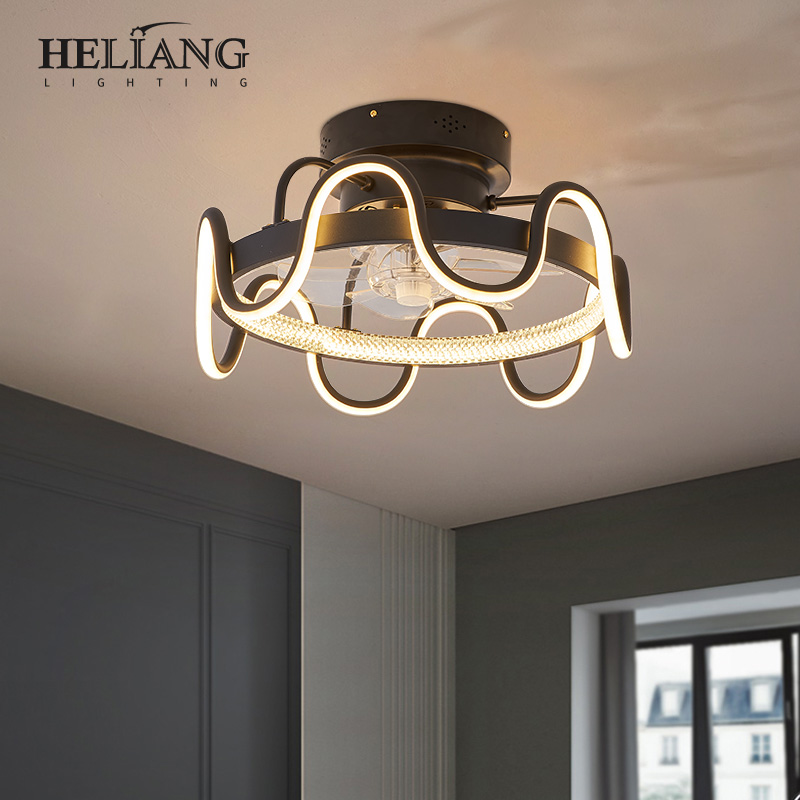 Customized modern art restaurant ceiling Great Wall chandelier with fan