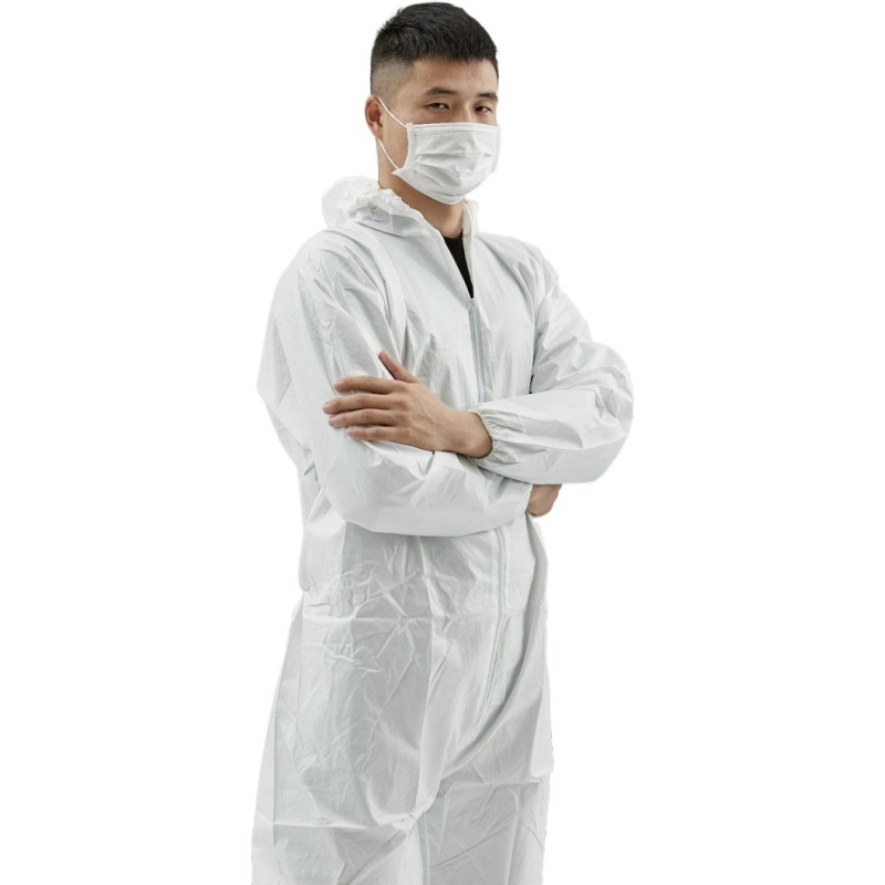 PPE Non Woven Protective Coverall Chemical Protection Coverall With Hood Full Body Protective Jumpsuit