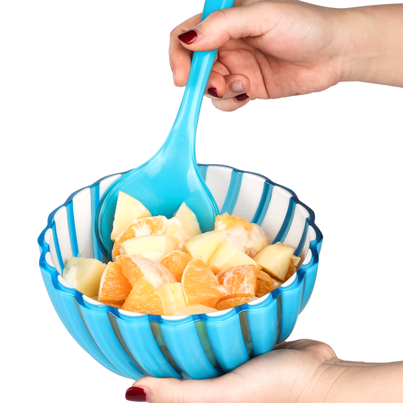 Amazon Hot Selling Durable Salad Serving Spoon Salad Fork Plastic Serving Spoon