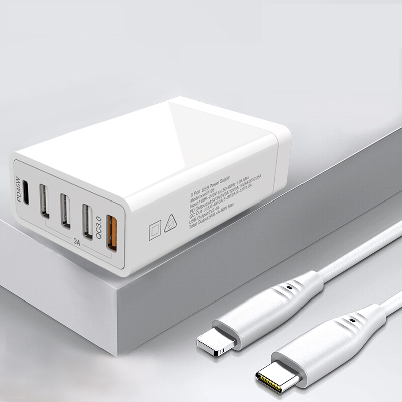 EU US UK AU сертификат PD 40W 45W USB pd type c зарядное устройство с usb-кабелем