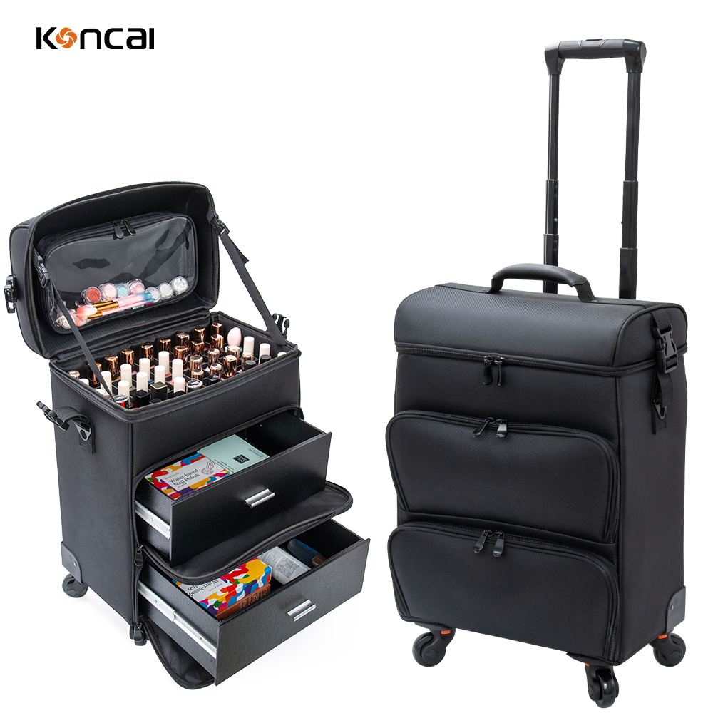 Koncai New Developed Soft Rolling Nail Beauty Bag Manicurist Travel Luggage Case Large Capacity Nail Polish Bag
