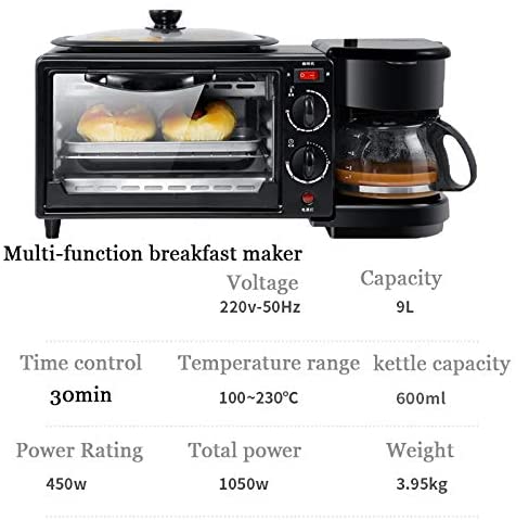 hot sales 1050W 7 Liter oven 3 in 1 multifunction breakfast maker set toaster coffee maker