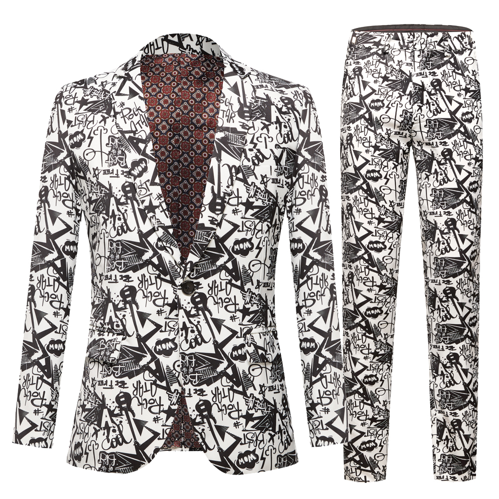HD273 Men's Luxury Floral Print Dress Blazers One Button Shawl Lapel Men Tuxedo Suit Jacket Dinner Wedding Party Costume Homme