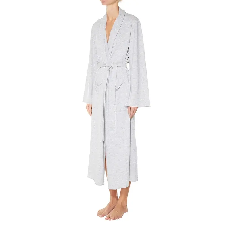 Dilly fashion manufacturer high quality long cardigan knitted cashmere robe for women