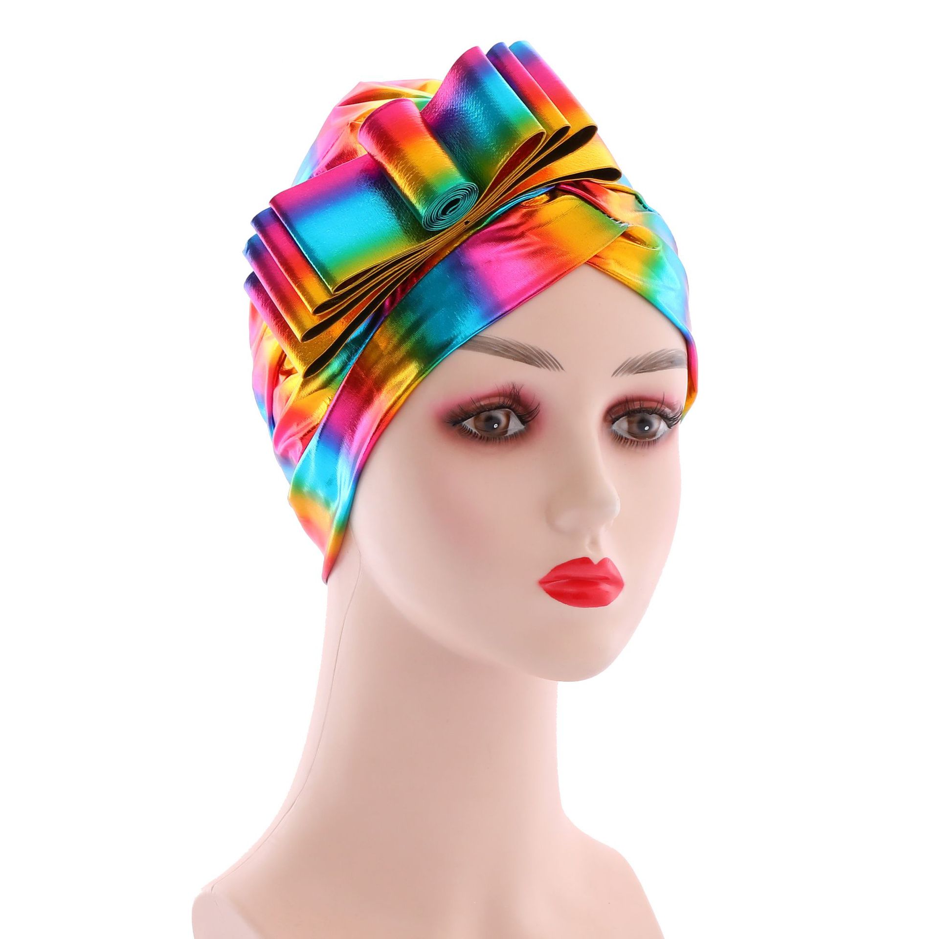 New Milk Silk Bronzing Ingot Women Turban Muslim Hat Bonnet Flower Watermelon Hat Indian Hat Women Turban Muslim Headwear