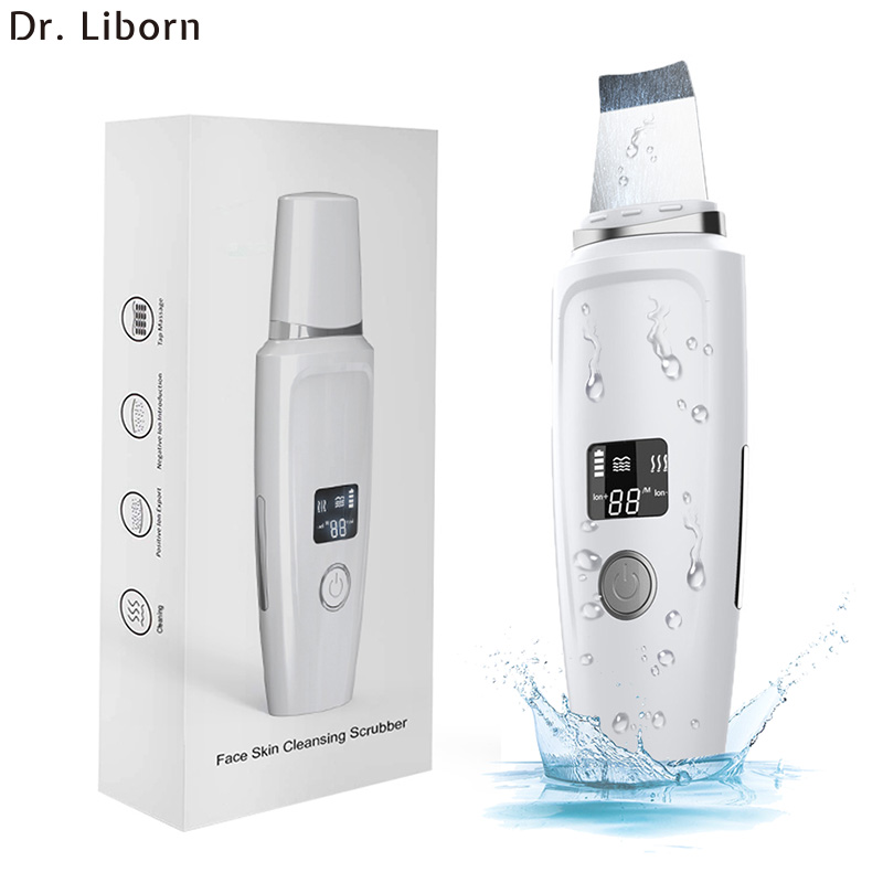Wholesale Face Scrubber Deep Cleaning Machine Blackhead Remover Pore Cleaner Facial Ultrasonic Skin Scrubber Spatula For Women