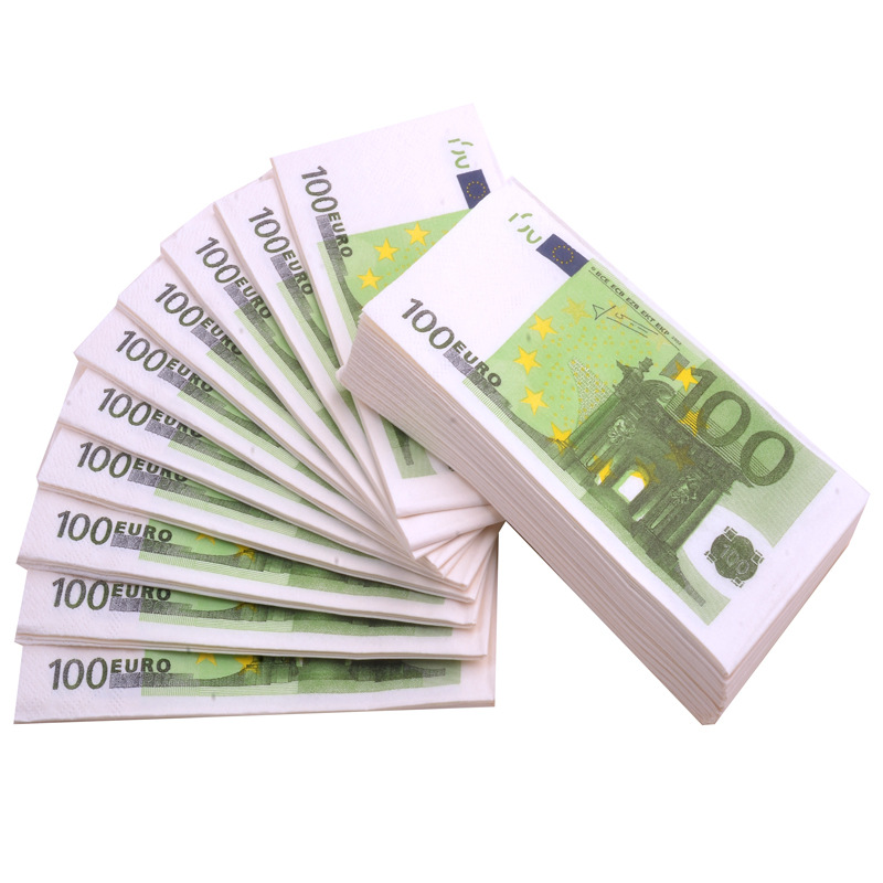 wholesale paper napkins 100% virgin bamboo pulp 3 ply printing fake money