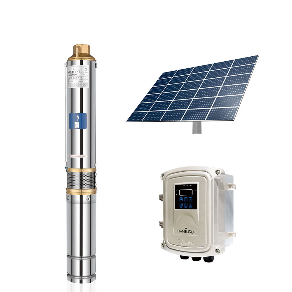 Новый AC/DC 72v 750w 3.8m 3/ч 95m 3 дюймов 1hp солнечной погружной водяной насос
