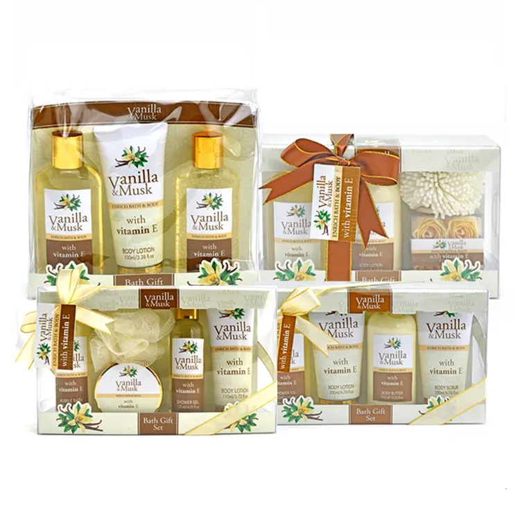 Natural scent personal care body lotion scrub beauty spa bath gift set