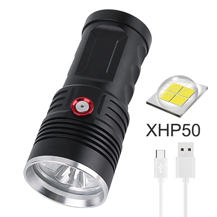 Желтый свет самая мощная яркость 2000 люмен LED Type-C USB Перезаряжаемый Фонарик XHP50