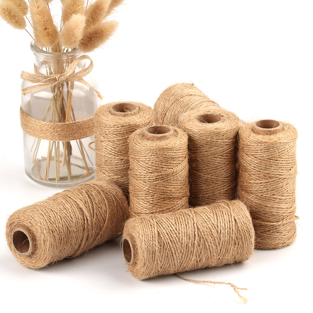 1.5mm Natural Color Hemp Cord Thick Eco-friendly packaging Rope for Crafts Bundling Packing and Wedding Decoration 100m/roll