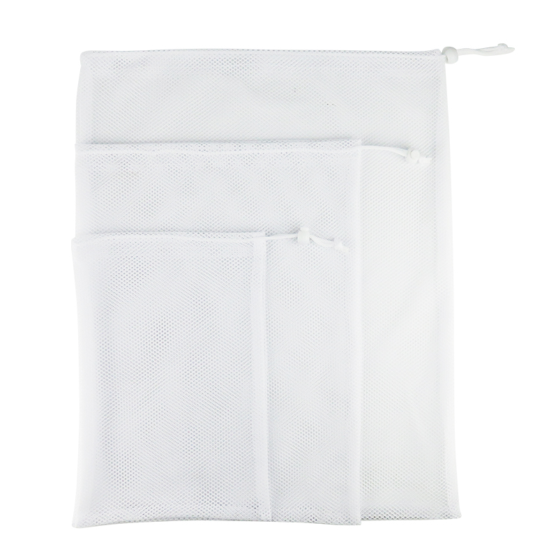 Custom Cesto De Roupas Sujas 3 Sizes Set Laundry Wash Bag Mesh With Drawstring