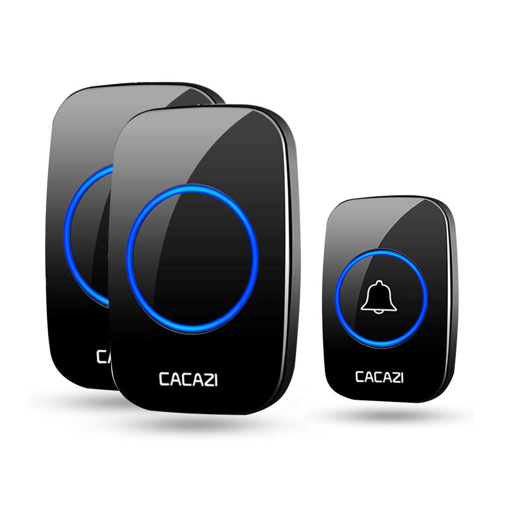 Cacazi A10 Wireless Doorbell Waterproof 300m Range Eu Uk Us Plug Smart Door Bell Chime Battery 110v-220v 1 Button 1 2 3 Receiver