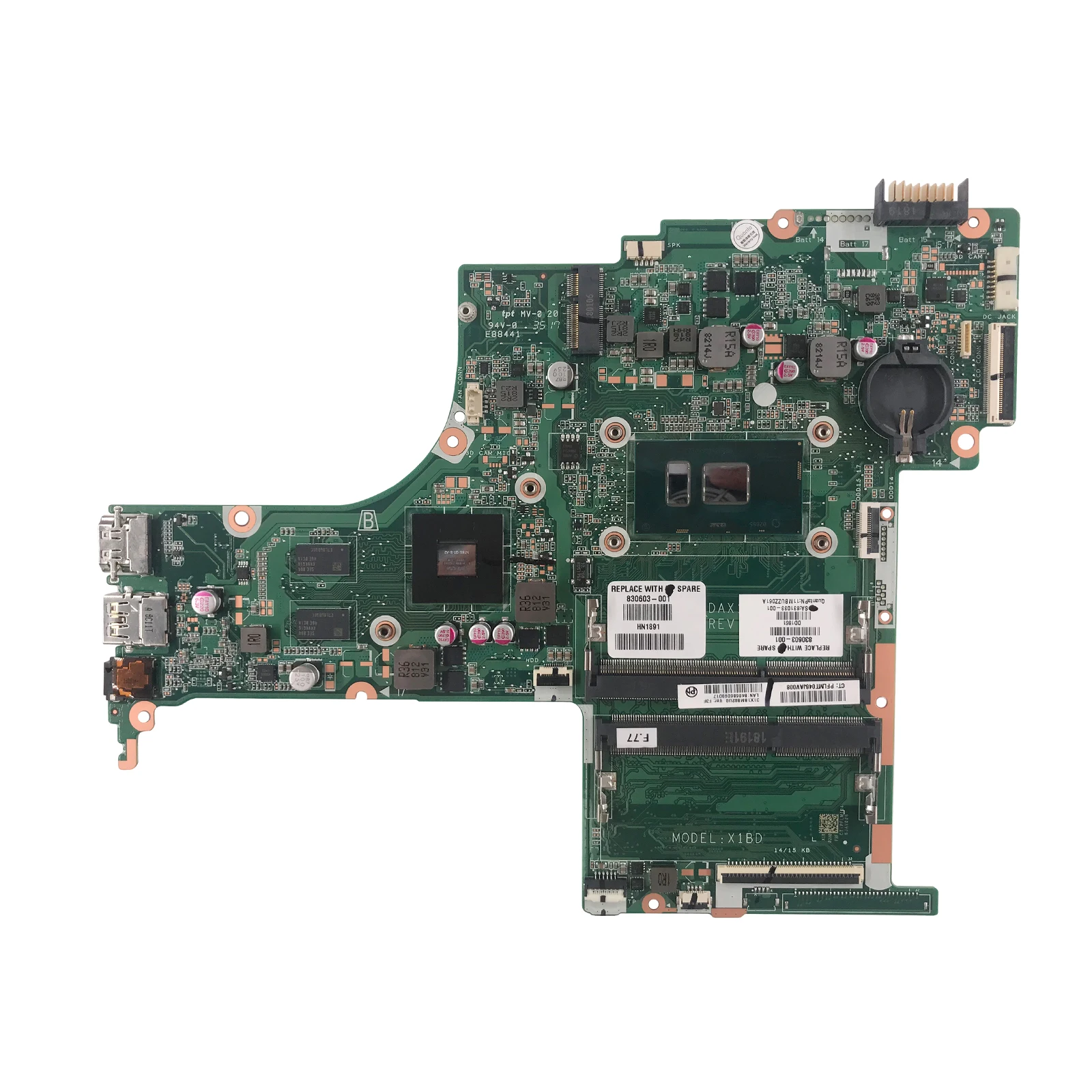 For HP PAVILION 15-AB 15-AN 15-AN050NR Laptop Motherboard 836097-601 W/i5-6200U CPU DAX1BDMB6F0 MB 100% Tested Fast Ship
