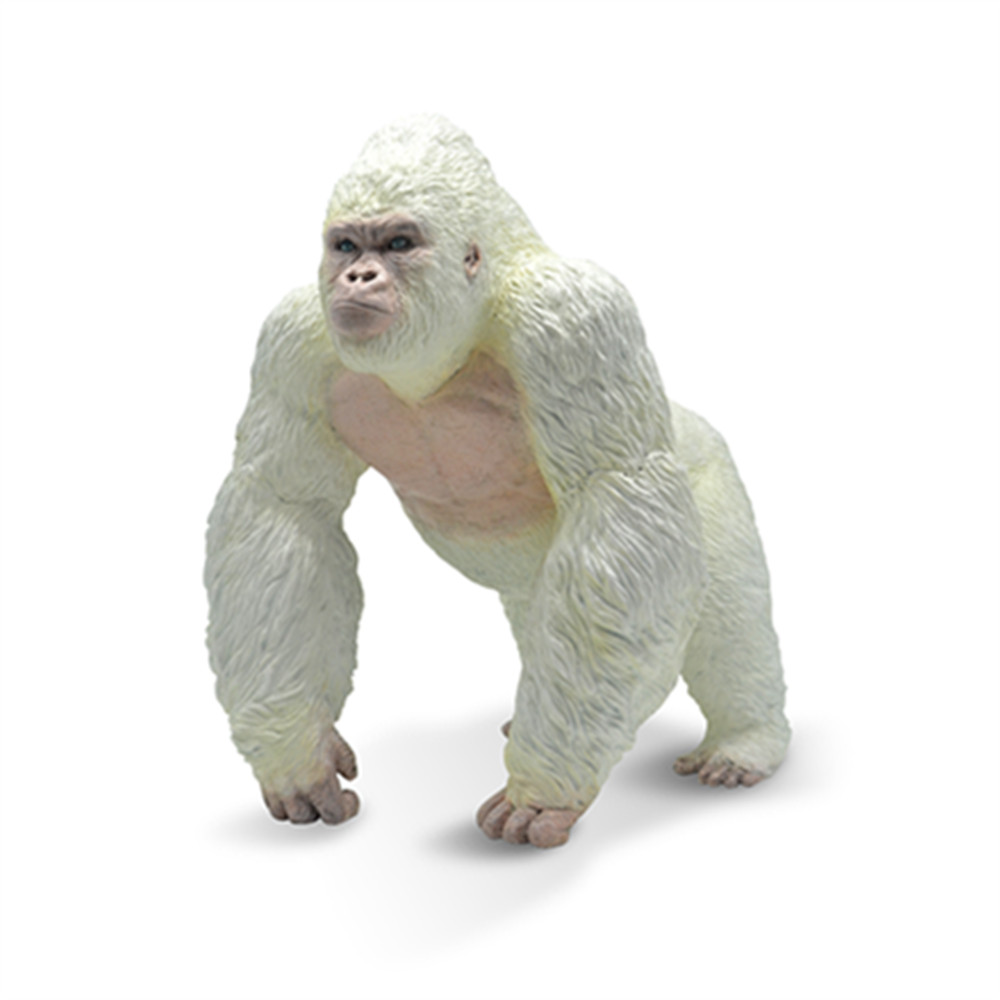 Игрушки Albino Gorilla King Kong, белая Реалистичная ручная роспись, фигурка дикого животного Gorilla Ape