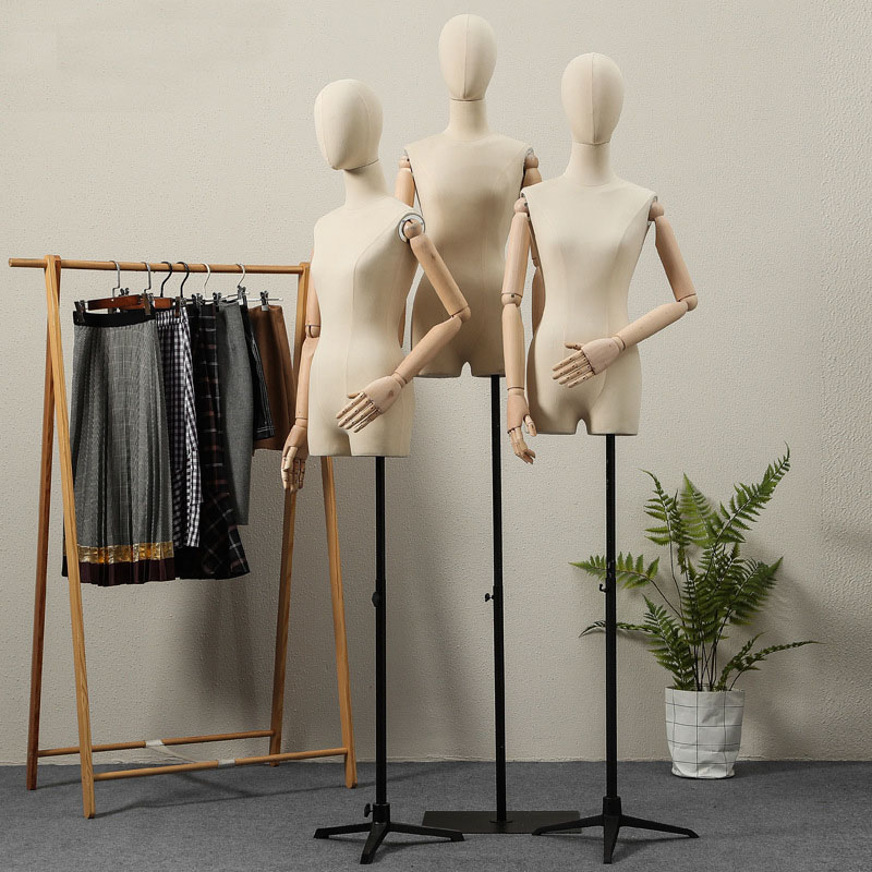 Wholesale Clothing Store Half Body Mannequin Female Torso Adjustable Maniquies For Clothes Display