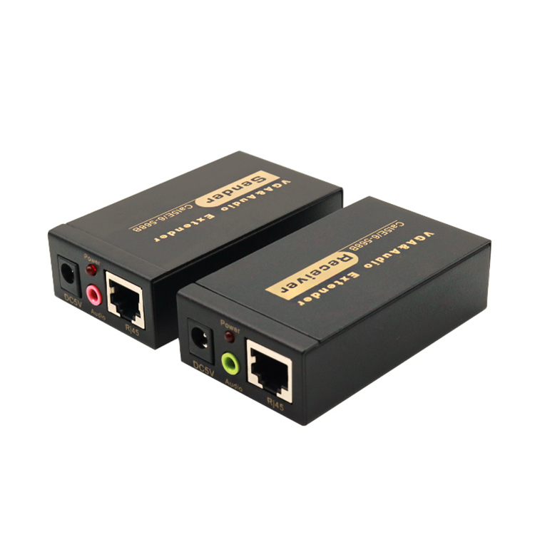 High quality RJ45 cat5 cat6 ethernet VGA extender with audio signal network cable