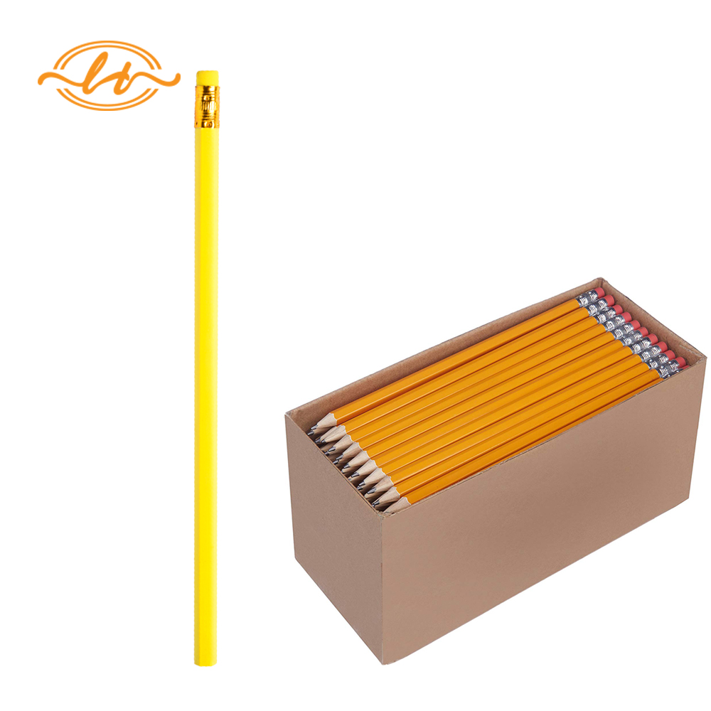Amazon hot sell Basics предварительно заточенные деревянные бесплатные пластиковые Cased HB карандаши, 144pack-желтый