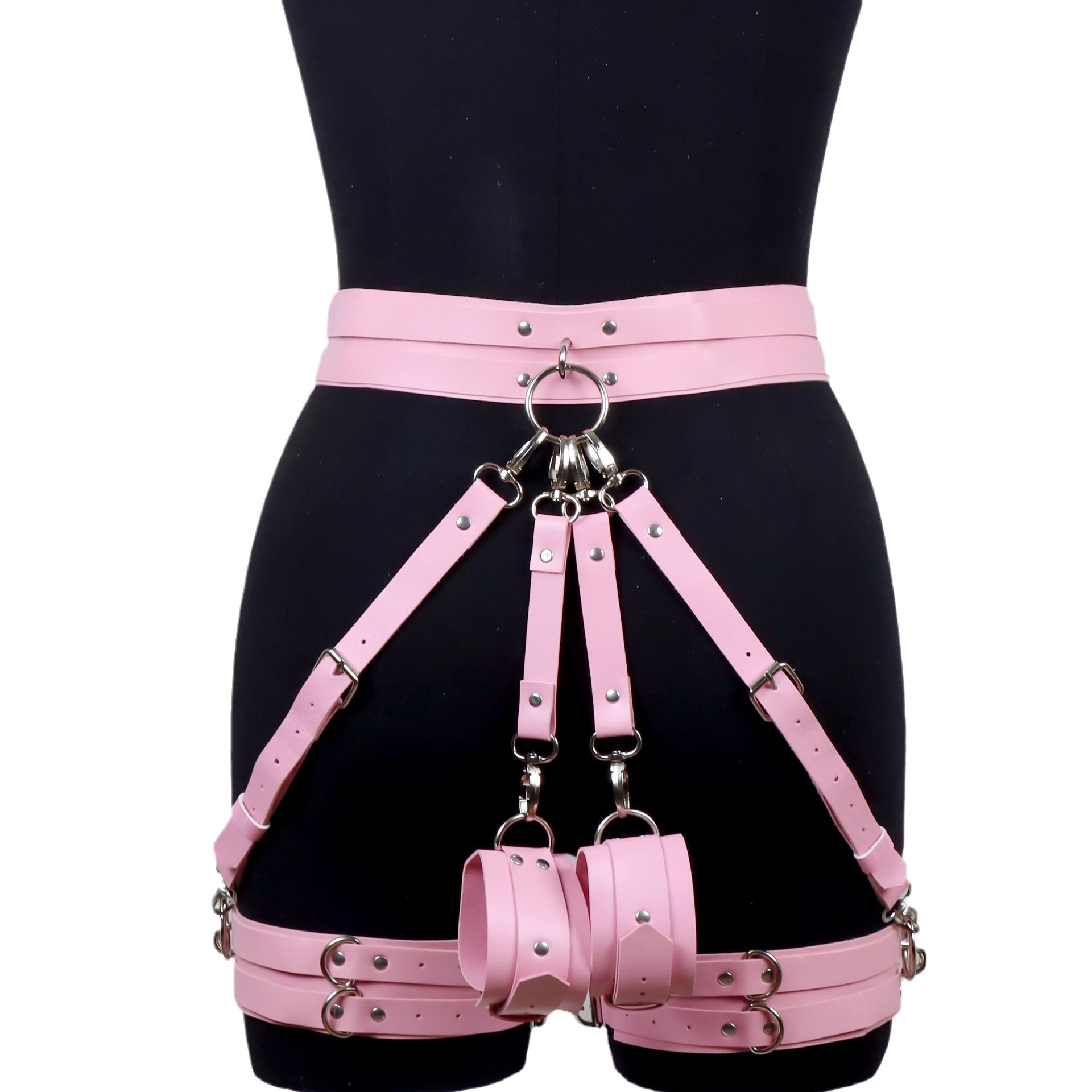 Sexy Woman Harness Garter Body Bondage Strap Stocking's Belt Lingerie Seks Bdsm Waist to Leg Gothic Pu Leather Thigh Rave Outfit