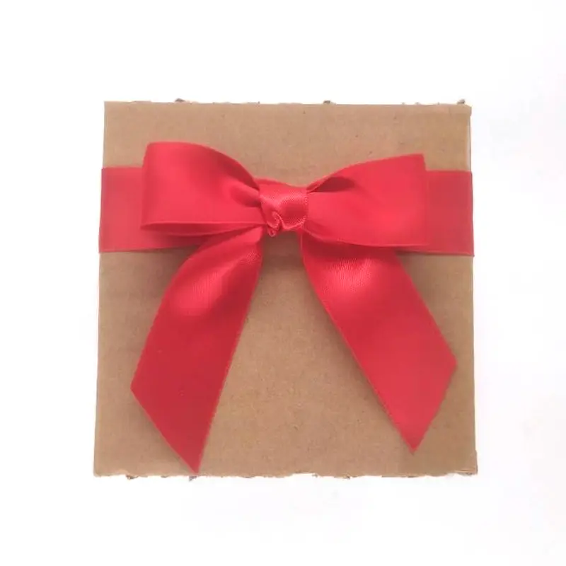 Make Decorative Thanksgiving Day Mini Box Gift Satin Ribbon And Bows With Sticker