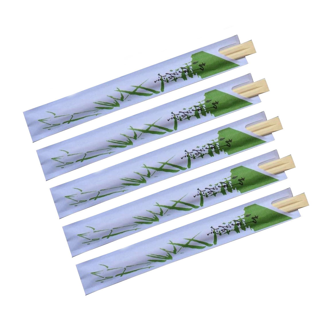 high quality disposable moso bamboo tensoge chopsticks with half open paper sleeve