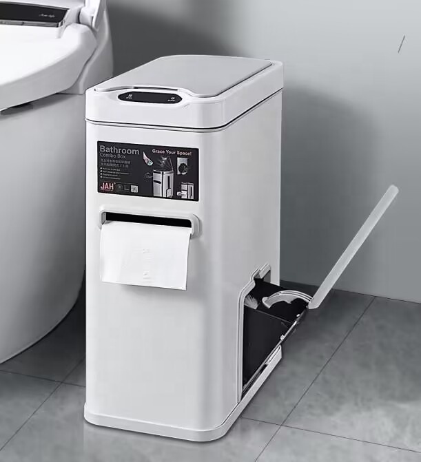7L прямоугольная коробка для салфеток из нержавеющей стали с туалетной щеткой три в одном многофункциональная мусорная корзина