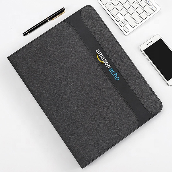 Мода Горячая продажа A4 портфолио с power bank и беспроводное зарядное устройство