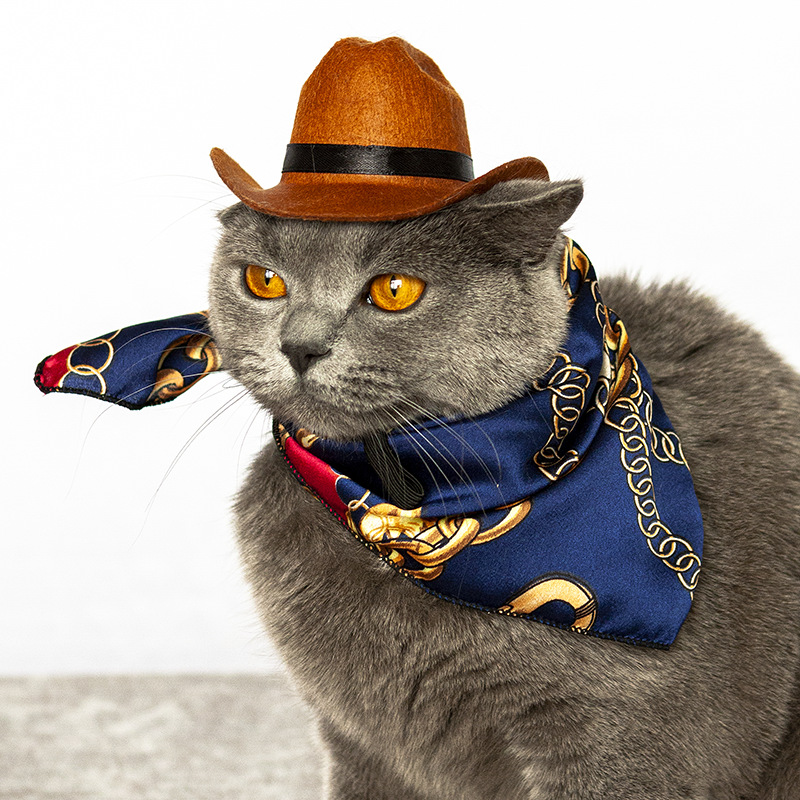 Retro Style Pet Kerchief Pet Bow Tie Collar Scarf Pet Bandan with Ethnic Design