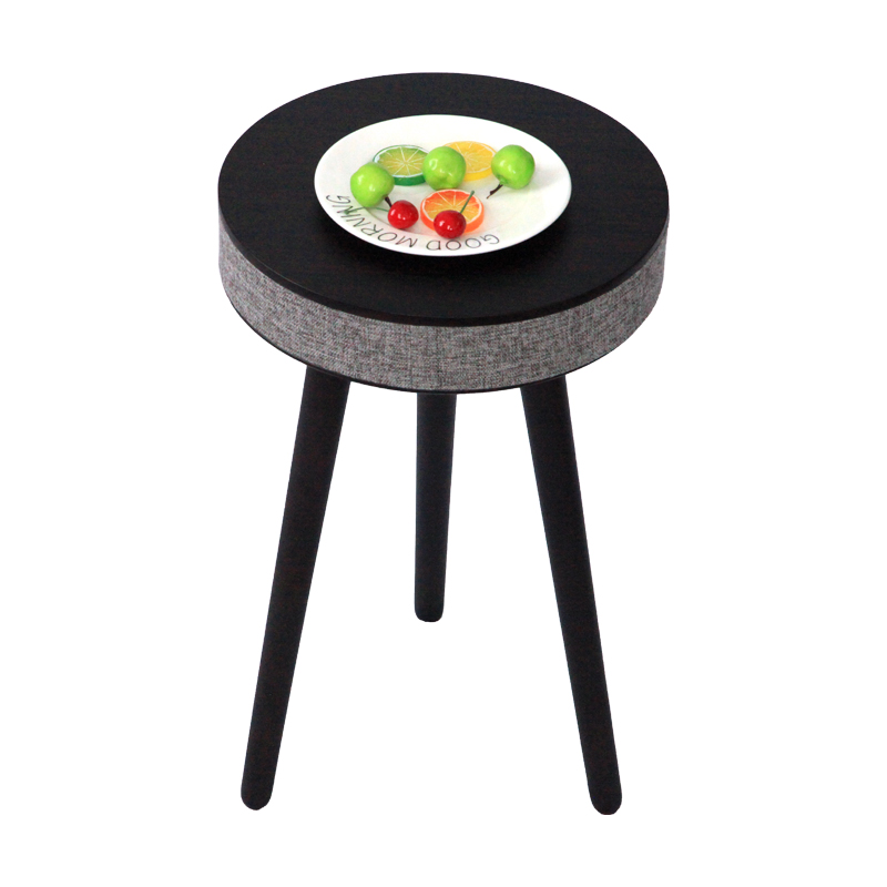 Mid Century Stylish Indoor Outdoor Wood Furniture Stereo Audio Voice Prompt Table Speaker Coffee Table with Wireless Charger