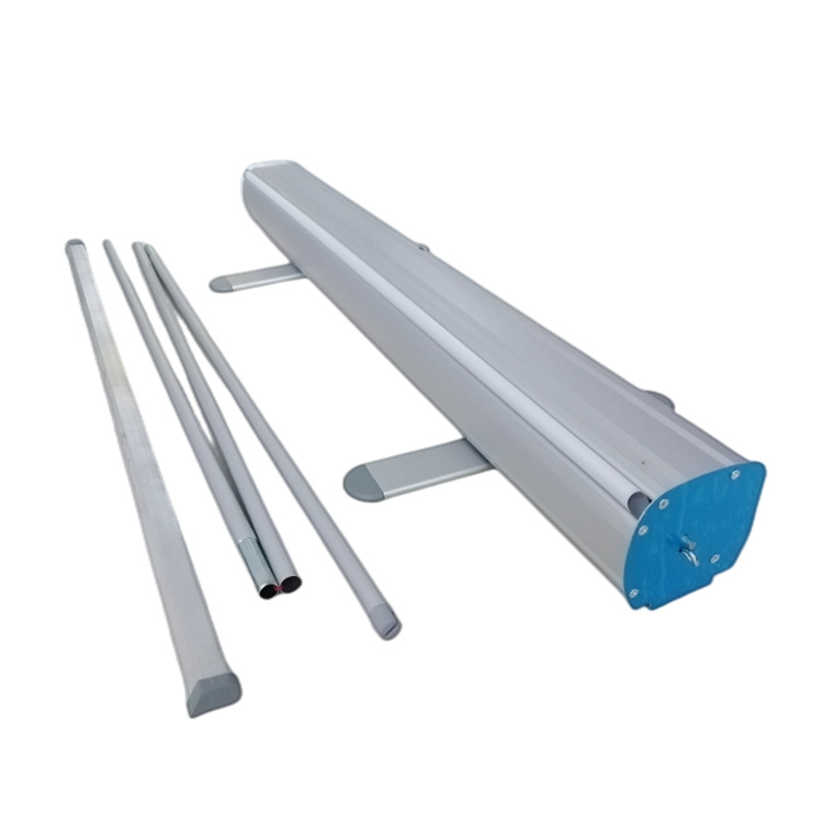 Aluminum rolled up stand PVC banner telescopic display rack 2x6 feet unfolded and retracted  display rack only 