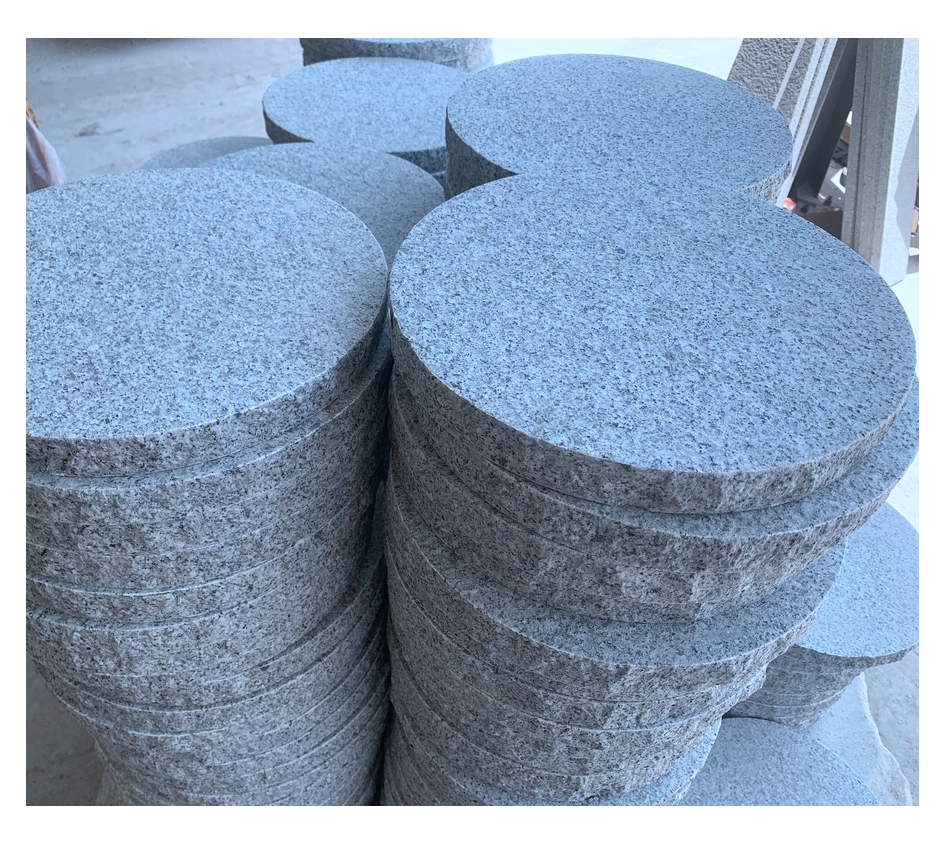 Low Cost G603 Silver White Grey Granite Outdoor Paving Stone Garden Round Stepping Stones 20mm 30mm 50mm