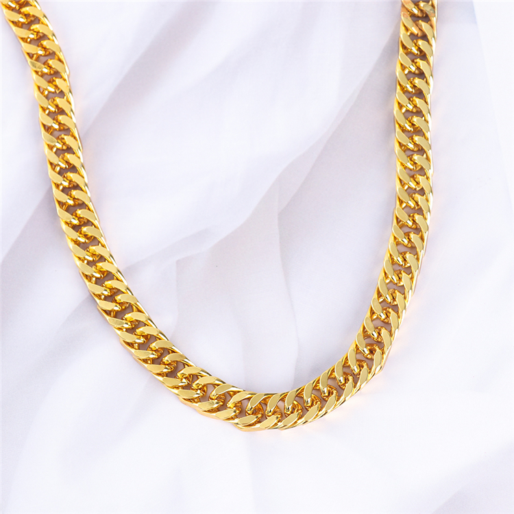 Yifan Wholesale Custom Hiphop Cuban Curb Link Necklace Fine Personality Gold Plated Chain Necklace Jewelry