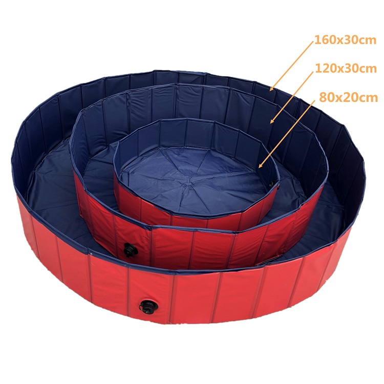 80 cm Portable PVC Folding Pet Dog Swimming Bathtub for small dogs