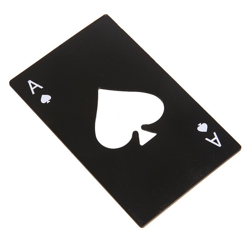 Portable Poker Beer Bottle Opener Creative Stainless Steel Bottle Opener Mini Black Silver Party Decoration Bar Accessories