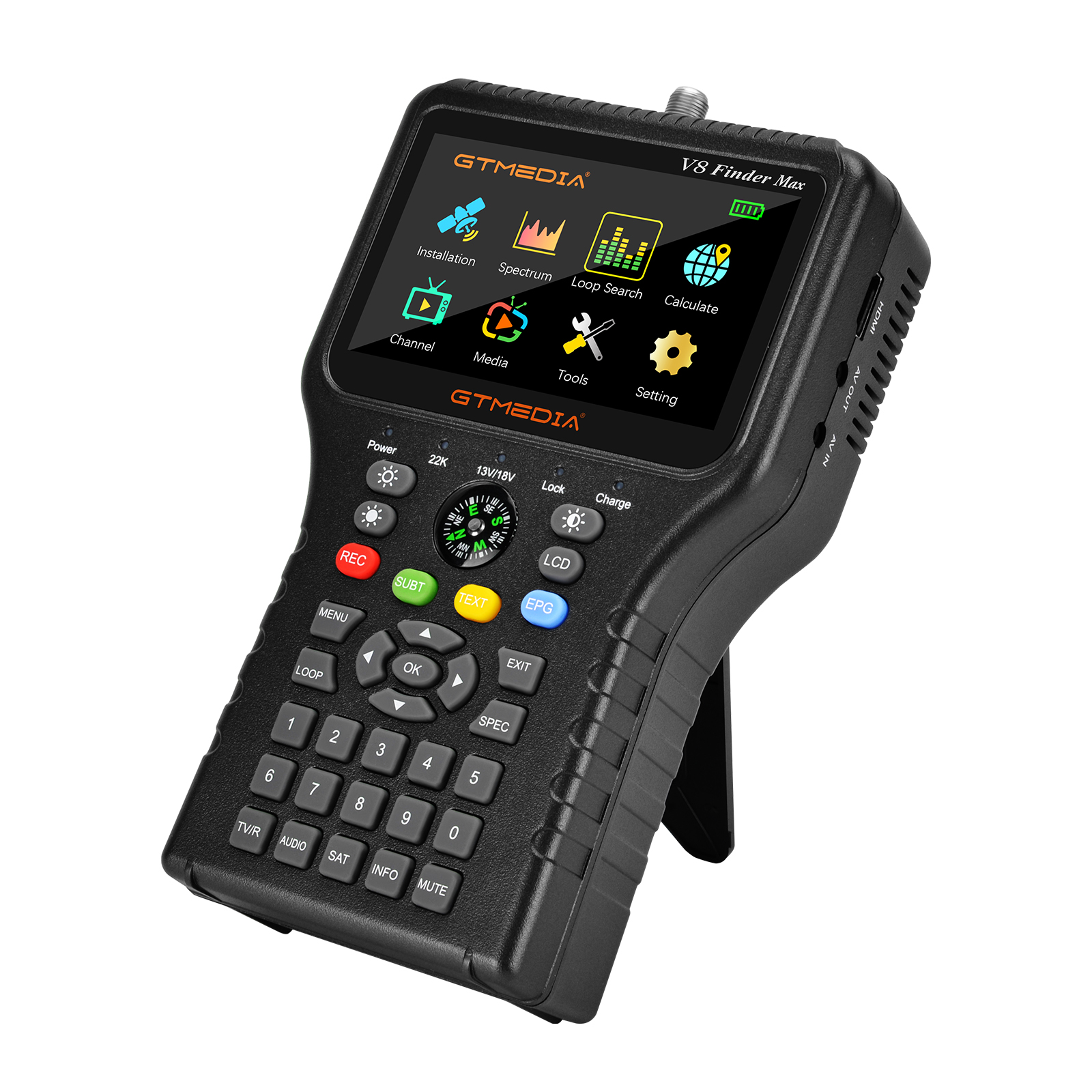 Новинка! Спутниковый искатель H.265 GTMEDIA V8 искатель максимальная поддержка DVB-S2X/S2/S MPEG-2/4 4,3 дюймовый TFT ЖК-экран Упаковка полиэтиленовых пакетов