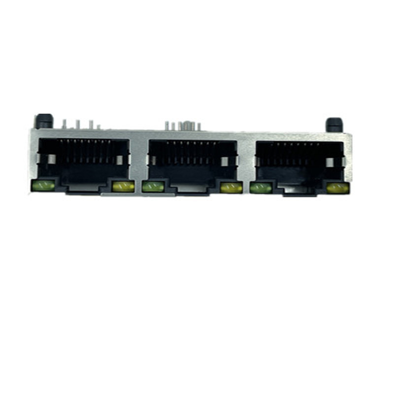 Модульные разъемы RJ45 PCB Jack, 2x2 порта, экранированные и светодиодные