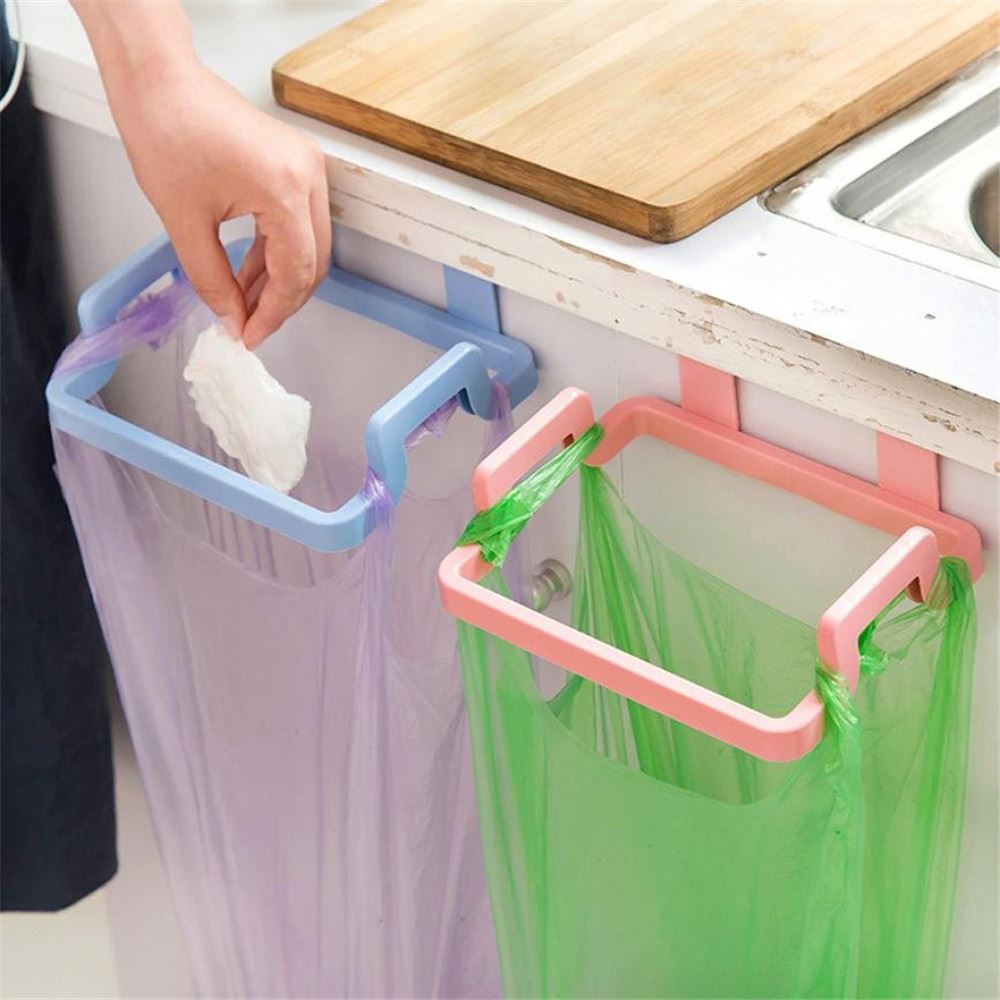 Portable trash bag holder Behind household cabinet door dishcloth rack trash bin holder L0122/2/1