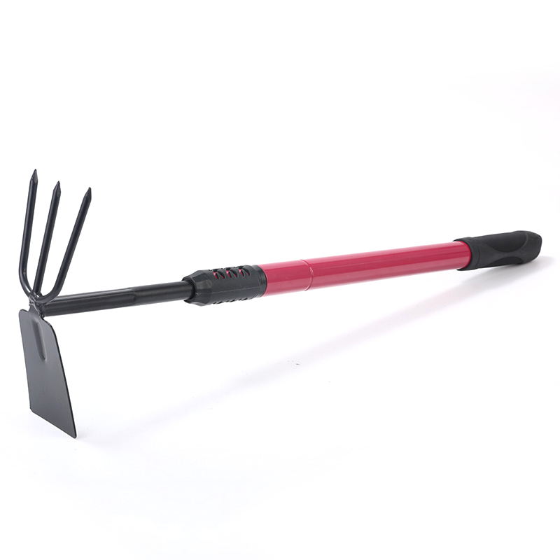 Wholesale A3 Carbon Steel Double-Head Gardening Hoe Rake Longer Handle Digging Hoe Garden Harrow