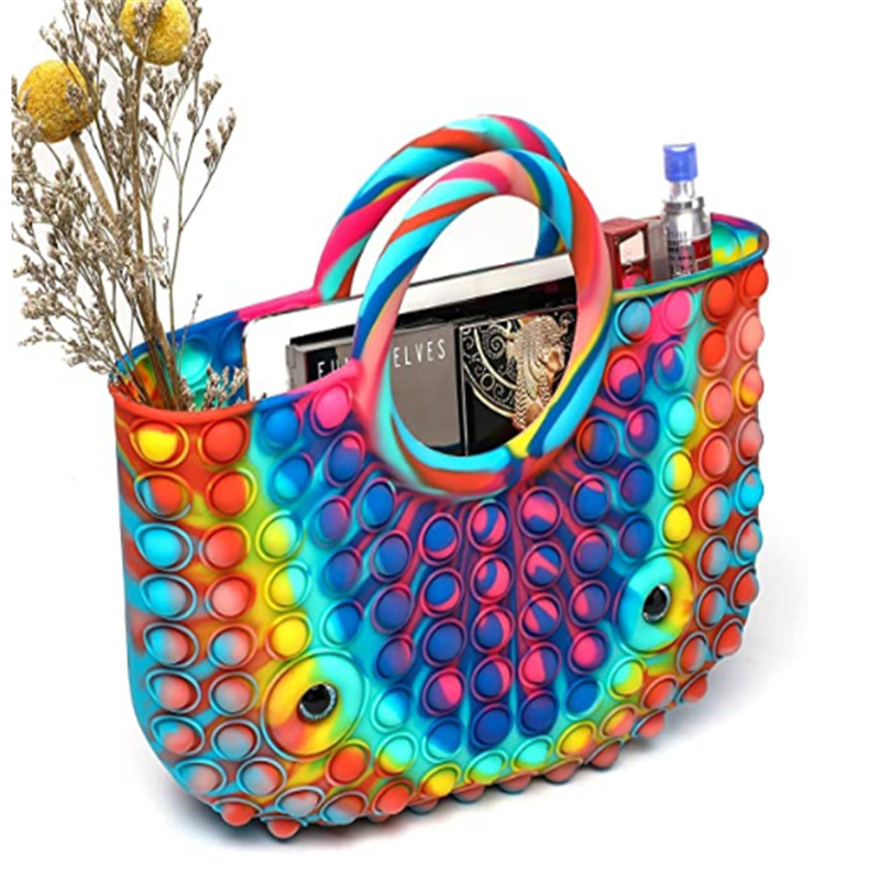 2021 New Silicone Pops Push It Bag Band Bag 2021 Crossbody Handbag Beach Luxury Handbags Silicone Fidget Purse Toy Popped It Bag