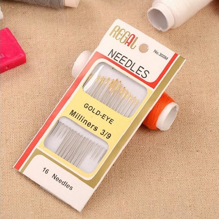 High Quality 16Pcs M300 House Hand Sewing Needles Golden Eye Sewing Needle Kit
