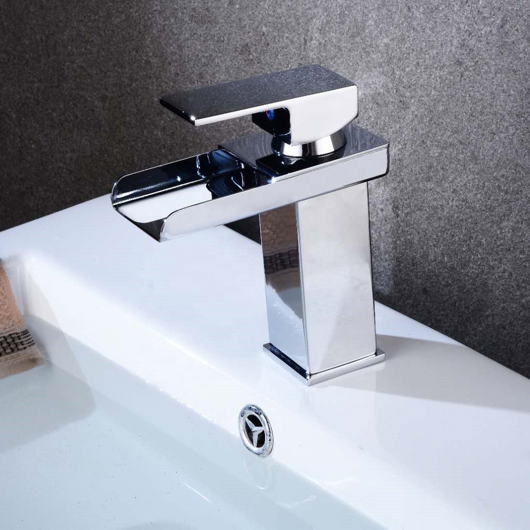 luxury modern quality single handle basin faucet antique brass waterfall basin faucet mixer for bathroom