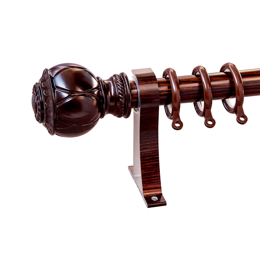 Wood Grain Curtain Rod Aluminium Decorative Curtains Poles For Home Decor