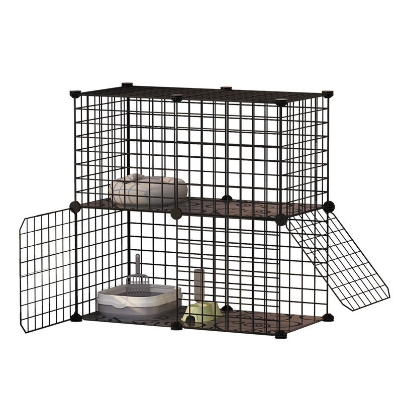 Pet fence dog isolation door dog cage guardrail iron small dog free combination indoor kennel household cat cage