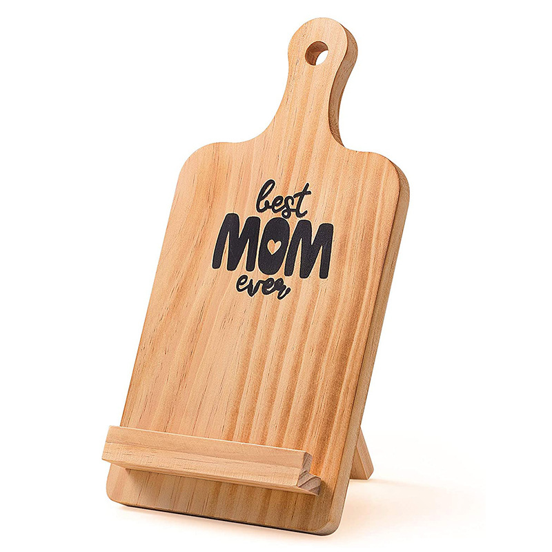 Custom Recipe Wooden Stand Mother Valentine Day Cutting Board Tablet Wooden Stand