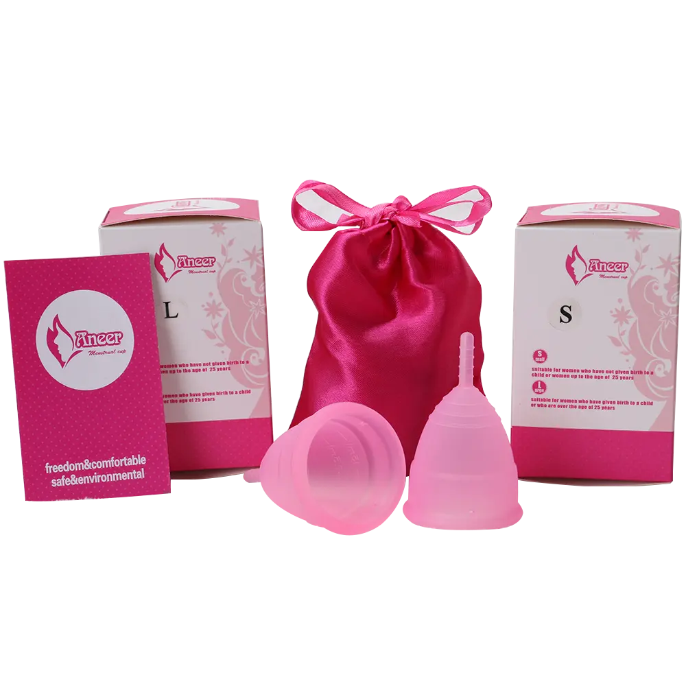 Most comfortable menstrual cup approved medical silicone with string bag and box