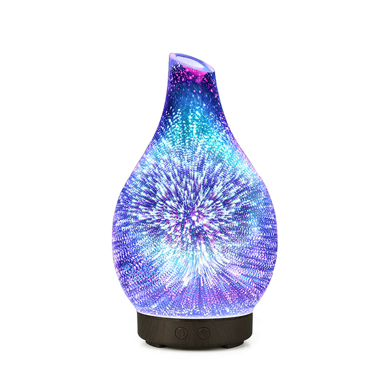 2021 Hot Selling OEM 100ML Ultrasonic 3D Glass Aroma Essential Oil Diffuser Humidifier