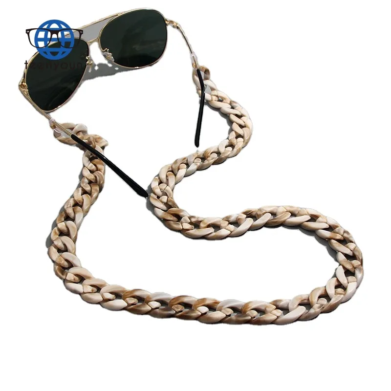 Teenyoun Leopard Acrylic Sunglasses Chain Women Reading Glasses Hanging Neck Largand Eyeglasses Strap Eyewear