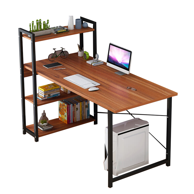 Modern minimalist economical home office table Bedroom desk With bookcase Shelf