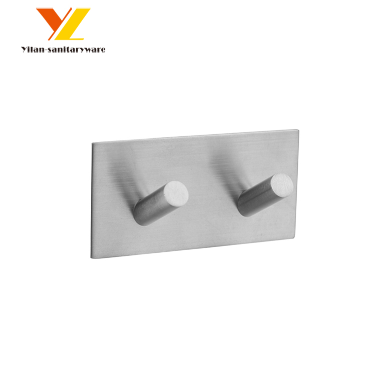 Nickel Brushed Towel Hook Hanger Square Stainless Steel Adhesive Hook